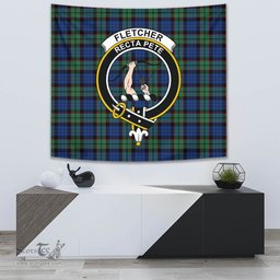 Fletcher Ancient Tartan Home Decor Scottish Plaid Tartan Crest Tapestry ScotsTee