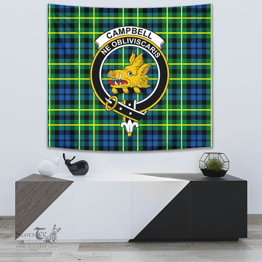 Campbell of Breadalbane Ancient Tartan Home Decor Scottish Plaid Tartan Crest Tapestry ScotsTee