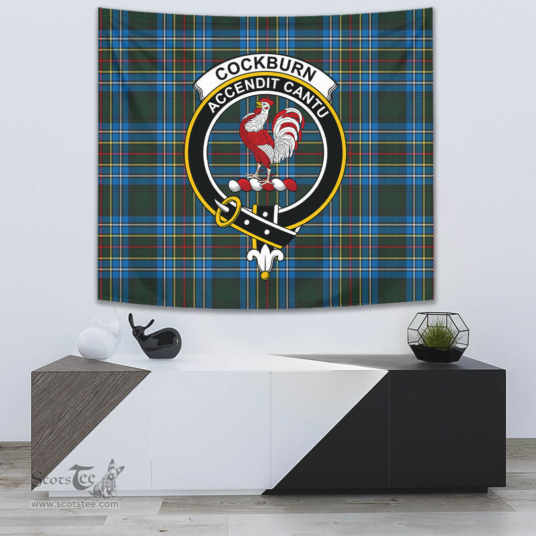 Cockburn Modern Tartan Home Decor Scottish Plaid Tartan Crest Tapestry ScotsTee