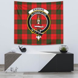 Erskine Modern Tartan Home Decor Scottish Plaid Tartan Crest Tapestry ScotsTee