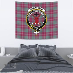 Crawford Ancient Tartan Home Decor Scottish Plaid Tartan Crest Tapestry ScotsTee