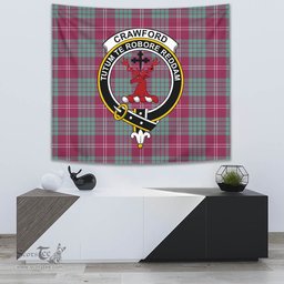 Crawford Ancient Tartan Home Decor Scottish Plaid Tartan Crest Tapestry ScotsTee