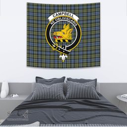 Campbell Faded Tartan Home Decor Scottish Plaid Tartan Crest Tapestry ScotsTee