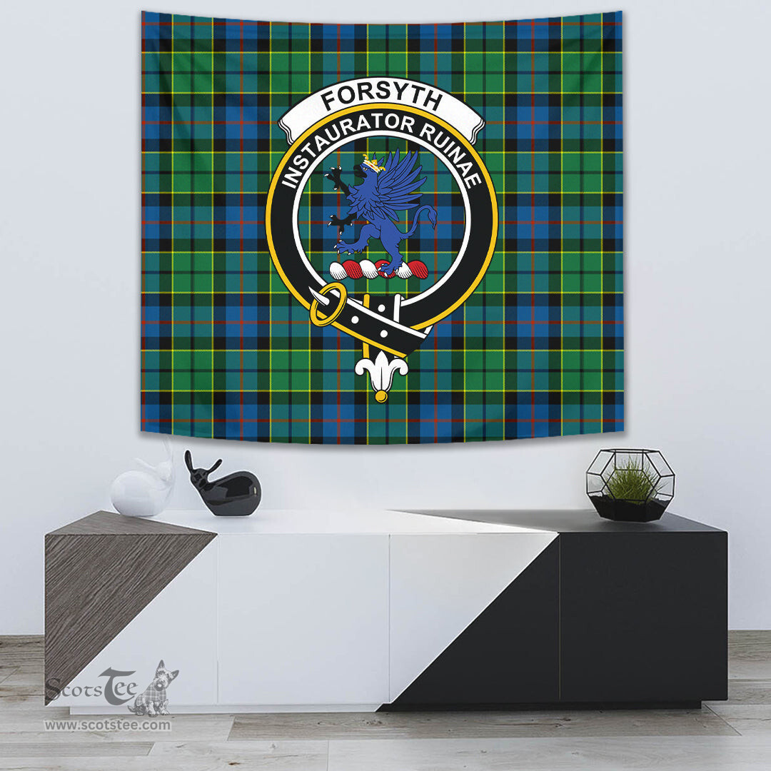 Forsyth Ancient Tartan Home Decor Scottish Plaid Tartan Crest Tapestry ScotsTee