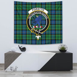 Forsyth Ancient Tartan Home Decor Scottish Plaid Tartan Crest Tapestry ScotsTee