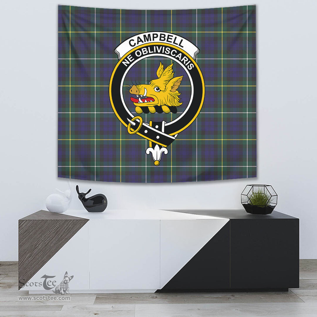 Campbell Argyll Modern Tartan Home Decor Scottish Plaid Tartan Crest Tapestry ScotsTee
