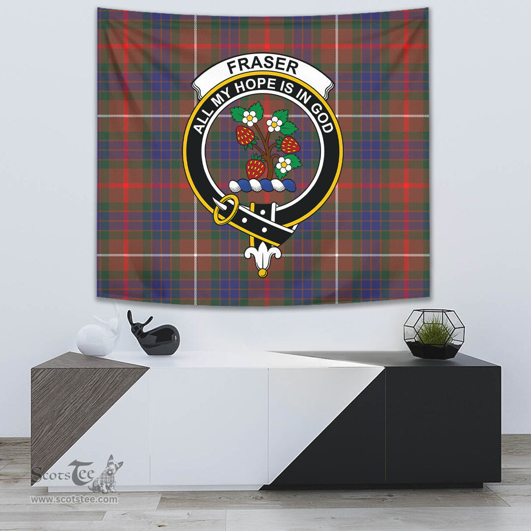 Fraser Hunting Modern Tartan Home Decor Scottish Plaid Tartan Crest Tapestry ScotsTee