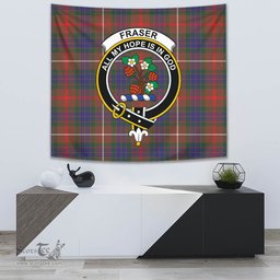 Fraser Hunting Modern Tartan Home Decor Scottish Plaid Tartan Crest Tapestry ScotsTee