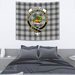 Douglas Grey Modern Tartan Home Decor Scottish Plaid Tartan Crest Tapestry ScotsTee