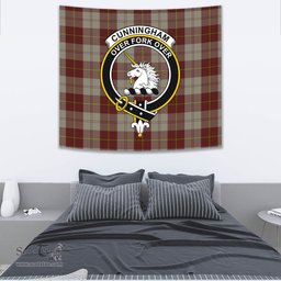 Cunningham Burgundy Dancers Tartan Home Decor Scottish Plaid Tartan Crest Tapestry ScotsTee