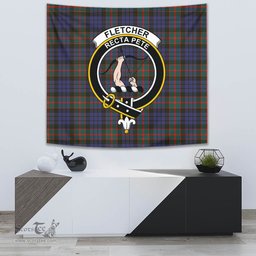 Fletcher of Dunans Tartan Home Decor Scottish Plaid Tartan Crest Tapestry ScotsTee
