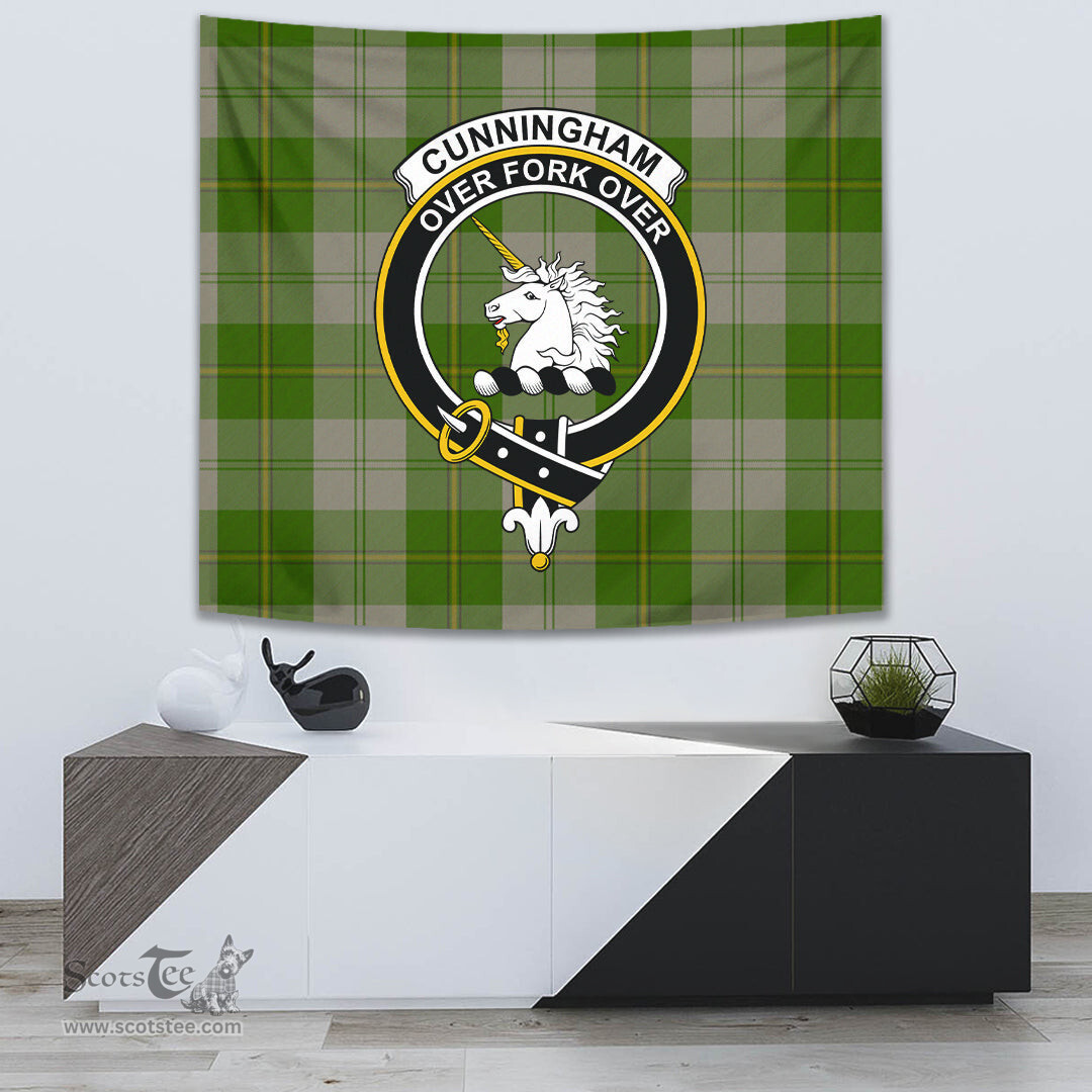 Cunningham Dress Green Dancers Tartan Home Decor Scottish Plaid Tartan Crest Tapestry ScotsTee