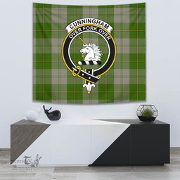 Cunningham Dress Green Dancers Tartan Home Decor Scottish Plaid Tartan Crest Tapestry ScotsTee