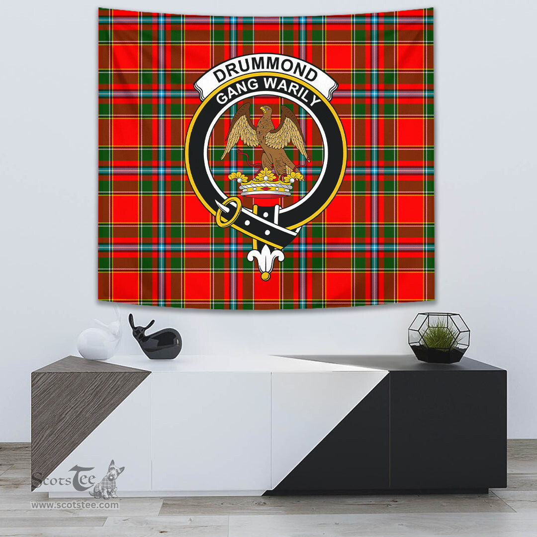 Drummond of Perth Tartan Home Decor Scottish Plaid Tartan Crest Tapestry ScotsTee