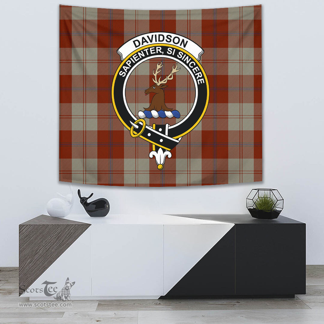 Davidson Dress Dancers Tartan Home Decor Scottish Plaid Tartan Crest Tapestry ScotsTee