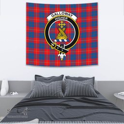 Galloway Red Tartan Home Decor Scottish Plaid Tartan Crest Tapestry ScotsTee