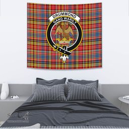 Drummond of Strathallan Tartan Home Decor Scottish Plaid Tartan Crest Tapestry ScotsTee