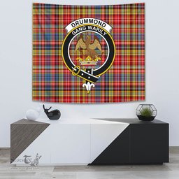 Drummond of Strathallan Tartan Home Decor Scottish Plaid Tartan Crest Tapestry ScotsTee