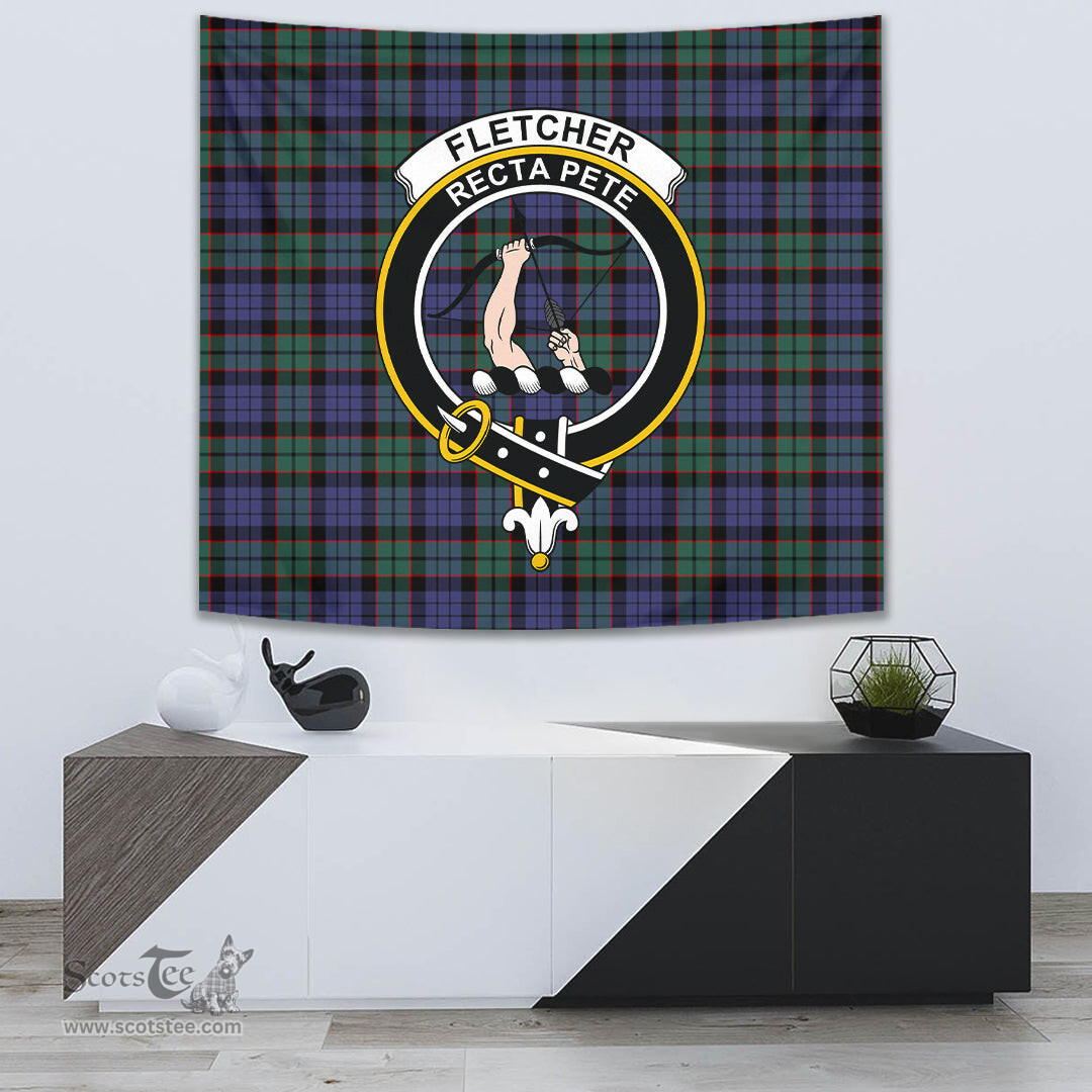 Fletcher Modern Tartan Home Decor Scottish Plaid Tartan Crest Tapestry ScotsTee