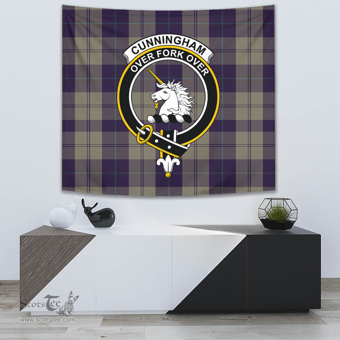 Cunningham Dress Blue Dancers Tartan Home Decor Scottish Plaid Tartan Crest Tapestry ScotsTee