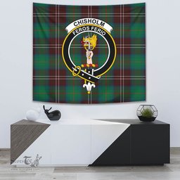 Chisholm Hunting Ancient Tartan Home Decor Scottish Plaid Tartan Crest Tapestry ScotsTee