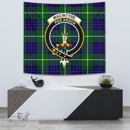 MacIntyre Hunting Modern Tartan Home Decor Scottish Plaid Tartan Crest Tapestry ScotsTee