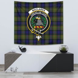 MacLaren Modern Tartan Home Decor Scottish Plaid Tartan Crest Tapestry ScotsTee