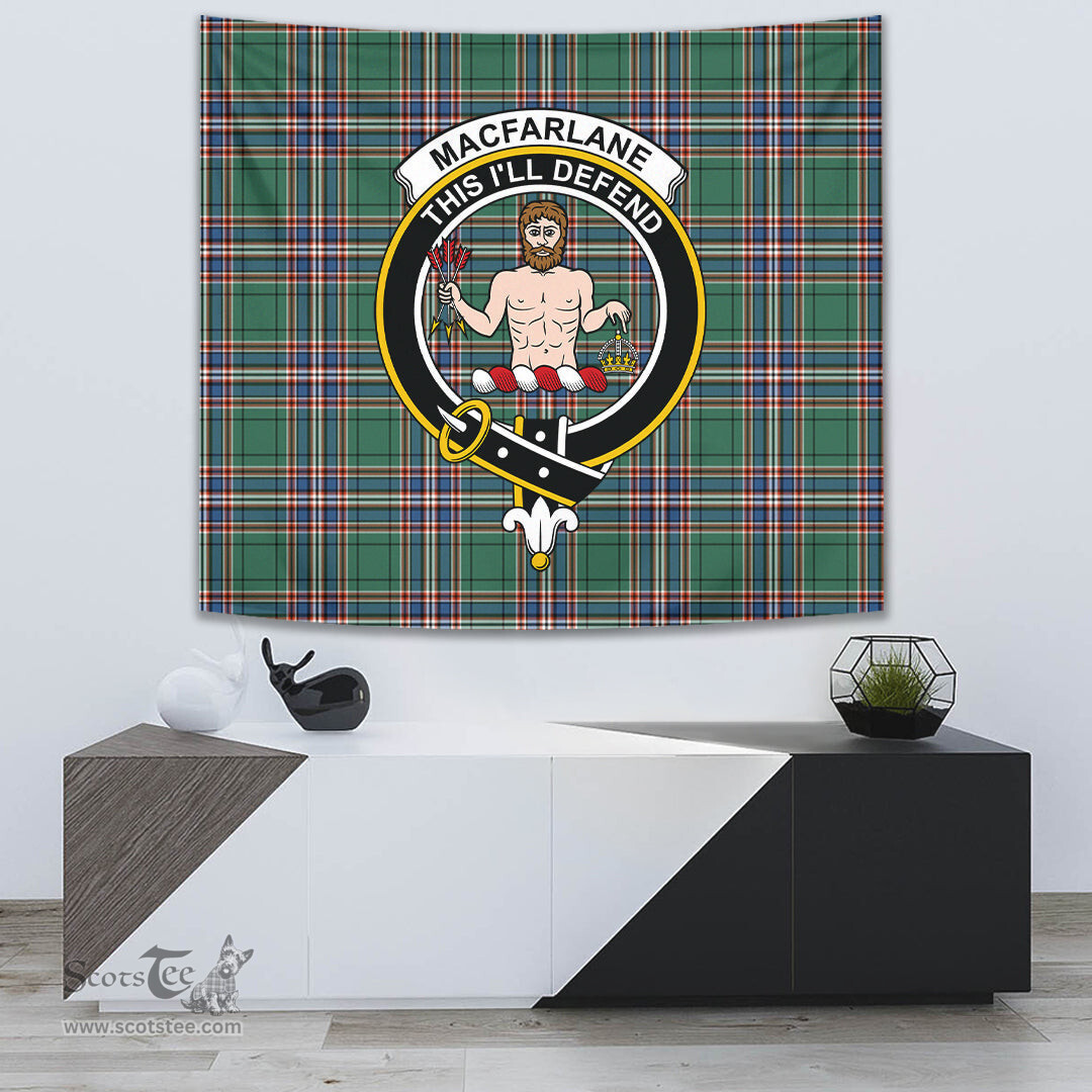 MacFarlane Hunting Ancient Tartan Home Decor Scottish Plaid Tartan Crest Tapestry ScotsTee