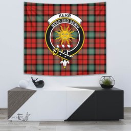 Kerr Ancient Tartan Home Decor Scottish Plaid Tartan Crest Tapestry ScotsTee