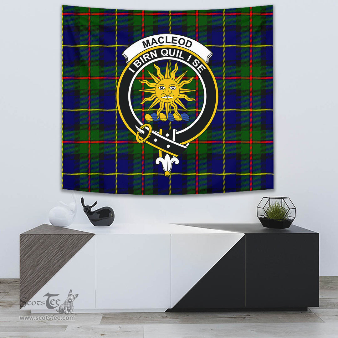 MacLeod of Harris Modern Tartan Home Decor Scottish Plaid Tartan Crest Tapestry ScotsTee