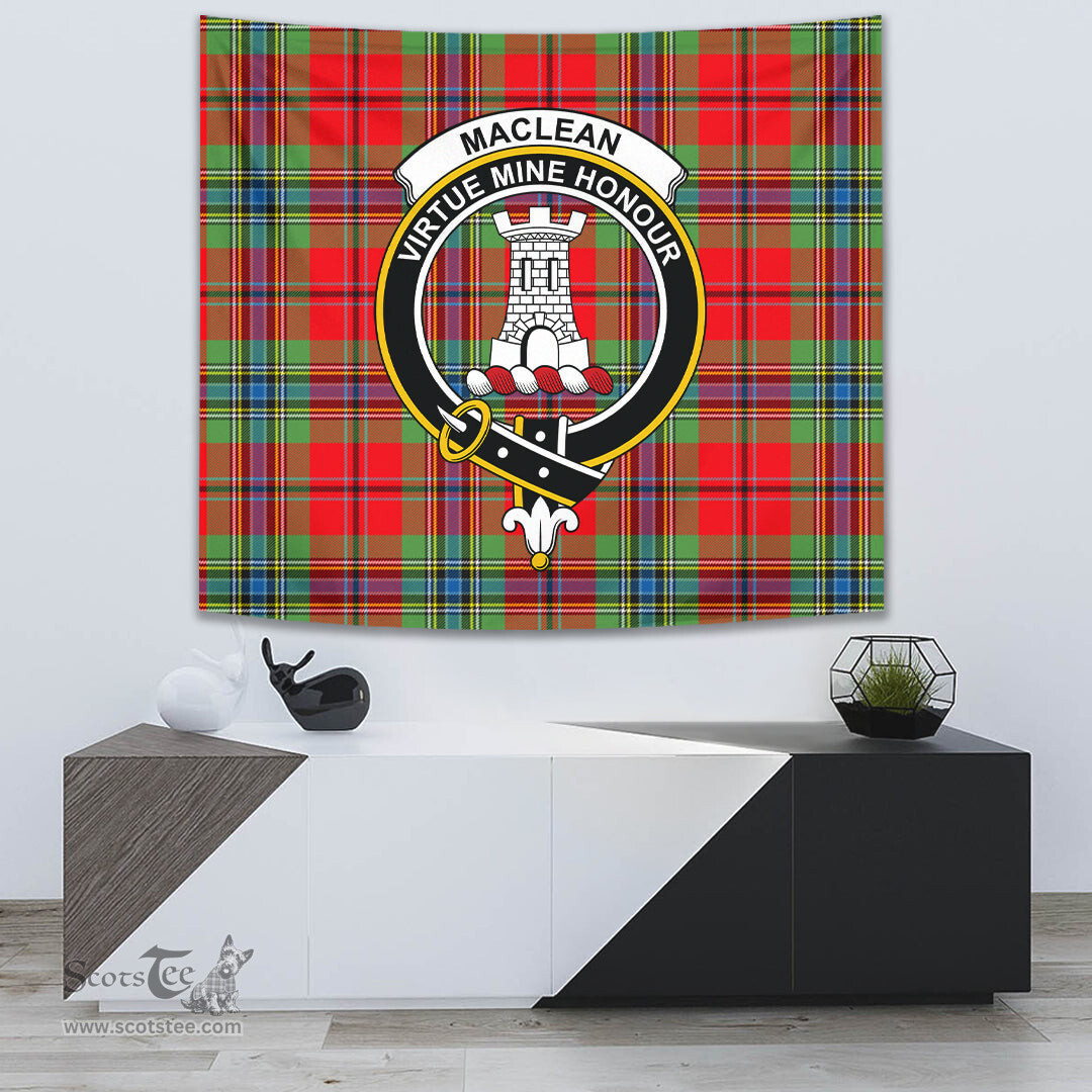MacLean of Duart Modern Tartan Home Decor Scottish Plaid Tartan Crest Tapestry ScotsTee