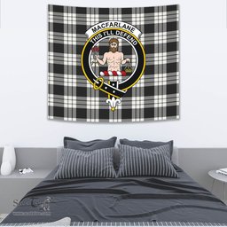 MacFarlane Black & White Ancient Tartan Home Decor Scottish Plaid Tartan Crest Tapestry ScotsTee