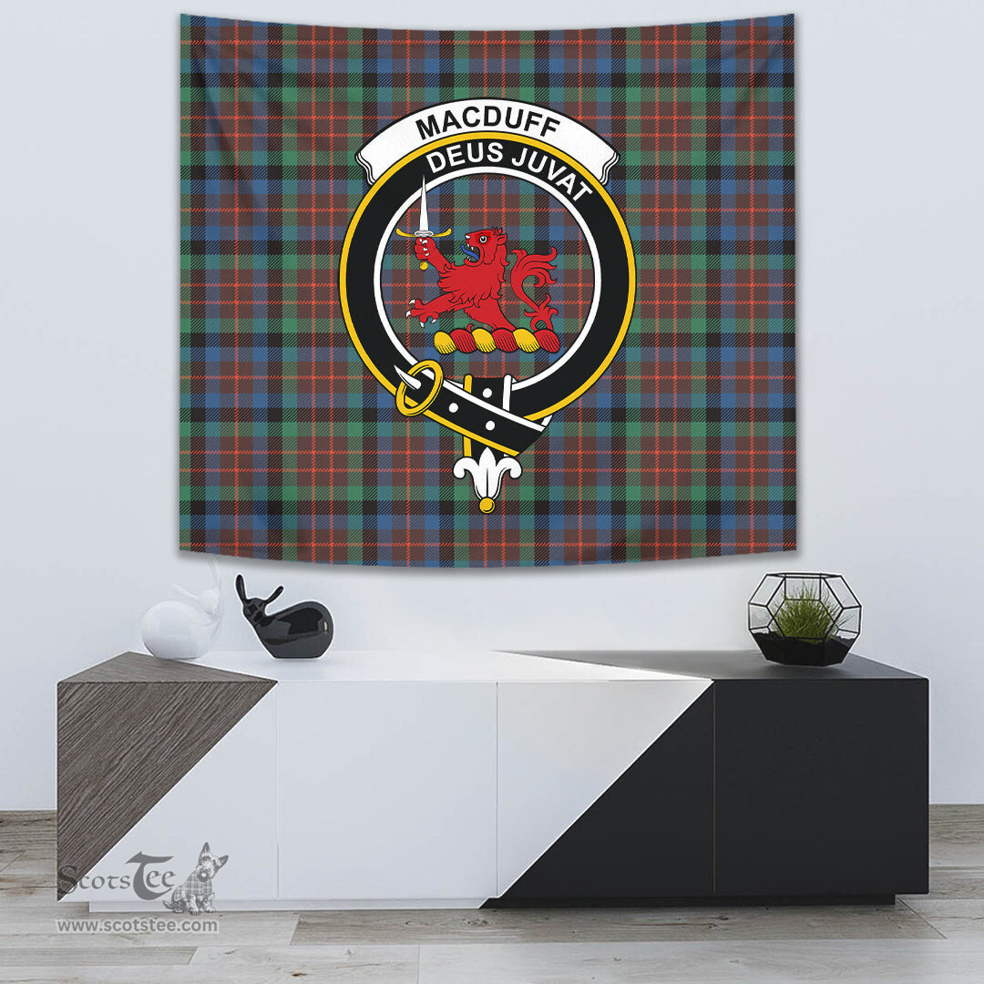 MacDuff Hunting Ancient Tartan Home Decor Scottish Plaid Tartan Crest Tapestry ScotsTee