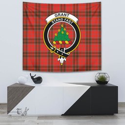 Grant Weathered Tartan Home Decor Scottish Plaid Tartan Crest Tapestry ScotsTee