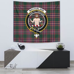 MacFarlane Hunting Modern Tartan Home Decor Scottish Plaid Tartan Crest Tapestry ScotsTee