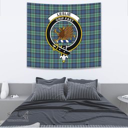 Leslie Hunting Ancient Tartan Home Decor Scottish Plaid Tartan Crest Tapestry ScotsTee