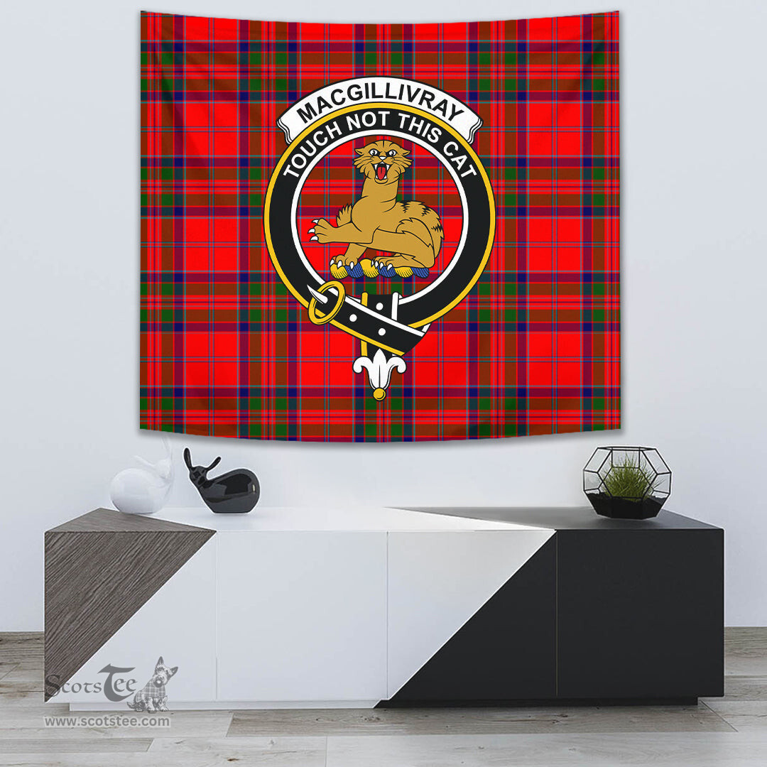 MacGillivray Modern Tartan Home Decor Scottish Plaid Tartan Crest Tapestry ScotsTee