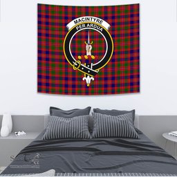 MacIntyre Modern Tartan Home Decor Scottish Plaid Tartan Crest Tapestry ScotsTee