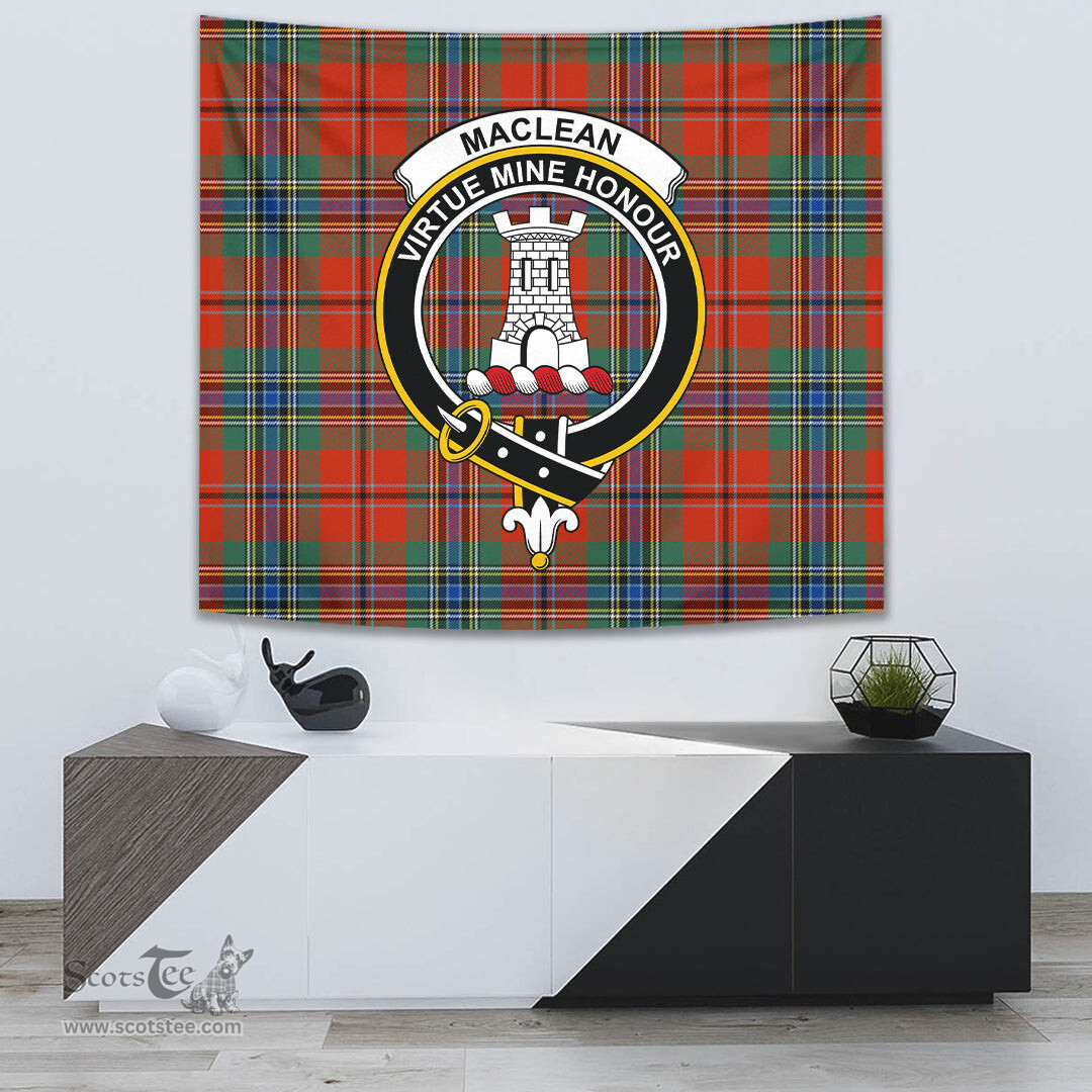 MacLean of Duart Ancient Tartan Home Decor Scottish Plaid Tartan Crest Tapestry ScotsTee