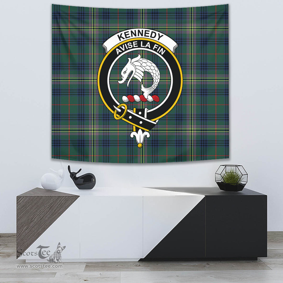Kennedy Modern Tartan Home Decor Scottish Plaid Tartan Crest Tapestry ScotsTee