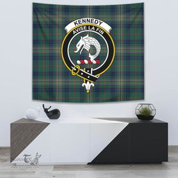 Kennedy Modern Tartan Home Decor Scottish Plaid Tartan Crest Tapestry ScotsTee