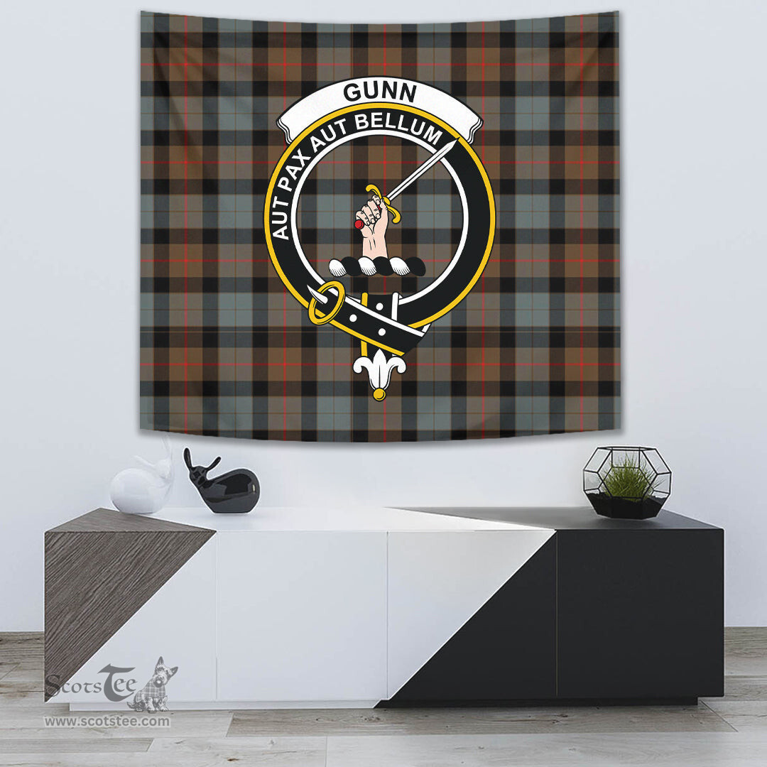 Gunn Weathered Tartan Home Decor Scottish Plaid Tartan Crest Tapestry ScotsTee