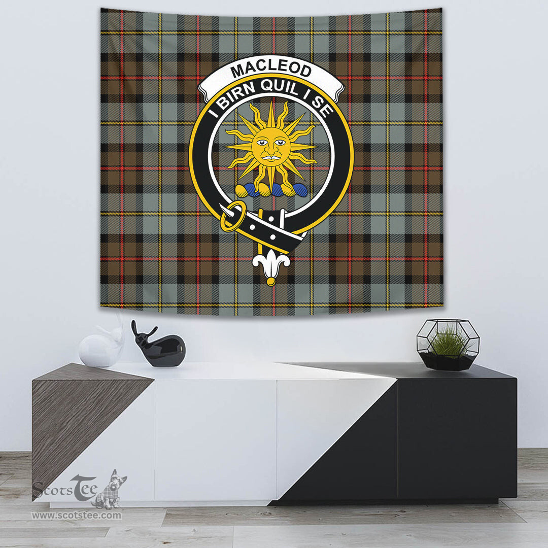 MacLeod of Harris Weathered Tartan Home Decor Scottish Plaid Tartan Crest Tapestry ScotsTee