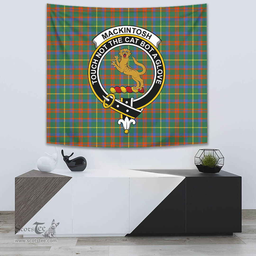 MacKintosh Hunting Ancient Tartan Home Decor Scottish Plaid Tartan Crest Tapestry ScotsTee