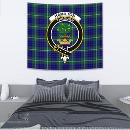 Hamilton Hunting Modern Tartan Home Decor Scottish Plaid Tartan Crest Tapestry ScotsTee