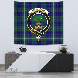 Hamilton Hunting Modern Tartan Home Decor Scottish Plaid Tartan Crest Tapestry ScotsTee