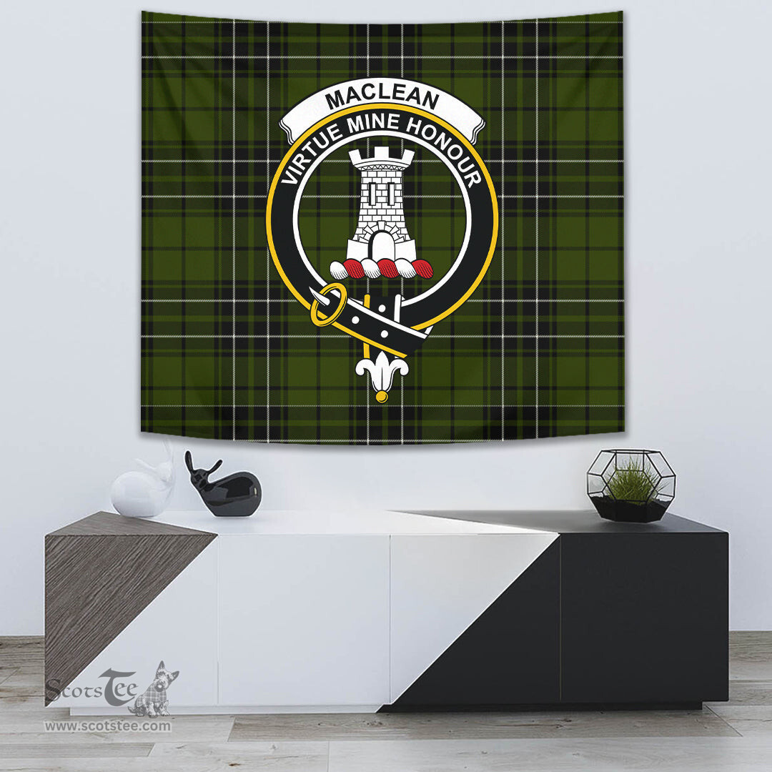 MacLean Hunting Tartan Home Decor Scottish Plaid Tartan Crest Tapestry ScotsTee