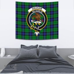 Graham of Menteith Modern Tartan Home Decor Scottish Plaid Tartan Crest Tapestry ScotsTee