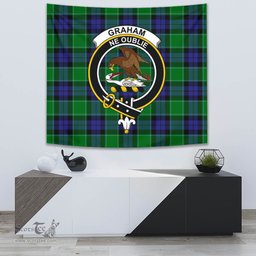 Graham of Menteith Modern Tartan Home Decor Scottish Plaid Tartan Crest Tapestry ScotsTee