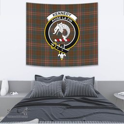 Kennedy Weathered Tartan Home Decor Scottish Plaid Tartan Crest Tapestry ScotsTee